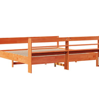 Massivholzbett ohne Matratze Wachsbraun 180x200 Kiefernholz