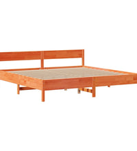Massivholzbett ohne Matratze Wachsbraun 180x200 Kiefernholz