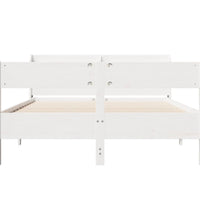 Massivholzbett ohne Matratze Weiß 160x200 Kiefernholz