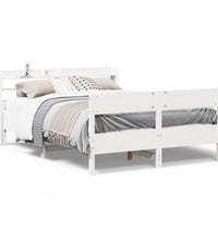 Massivholzbett ohne Matratze Weiß 150x200 cm Kiefernholz