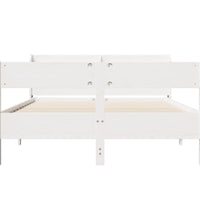 Massivholzbett ohne Matratze Weiß 150x200 cm Kiefernholz