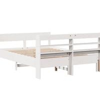 Massivholzbett ohne Matratze Weiß 150x200 cm Kiefernholz