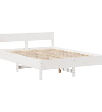 Massivholzbett ohne Matratze Weiß 150x200 cm Kiefernholz