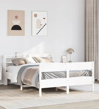 Massivholzbett ohne Matratze Weiß 150x200 cm Kiefernholz