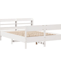 Massivholzbett ohne Matratze Weiß 140x200 cm Kiefernholz