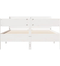 Massivholzbett ohne Matratze Weiß 140x200 cm Kiefernholz