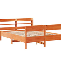 Massivholzbett ohne Matratze Wachsbraun 120x200 cm Kiefernholz