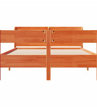 Massivholzbett ohne Matratze Wachsbraun 120x200 cm Kiefernholz