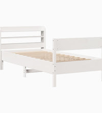 Massivholzbett ohne Matratze Weiß 100x200 cm Kiefernholz