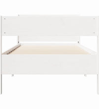 Massivholzbett ohne Matratze Weiß 100x200 cm Kiefernholz
