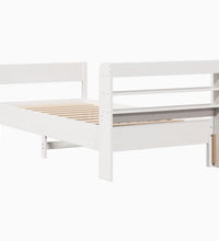 Massivholzbett ohne Matratze Weiß 100x200 cm Kiefernholz