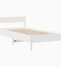 Massivholzbett ohne Matratze Weiß 100x200 cm Kiefernholz