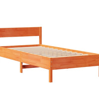 Massivholzbett ohne Matratze Wachsbraun 100x200 Kiefernholz