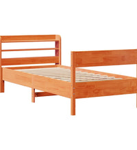 Massivholzbett ohne Matratze Wachsbraun 90x200 Kiefernholz