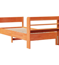 Massivholzbett ohne Matratze Wachsbraun 90x200 Kiefernholz