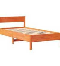 Massivholzbett ohne Matratze Wachsbraun 90x200 Kiefernholz