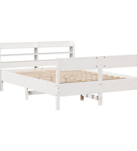 Massivholzbett ohne Matratze Weiß 140x190 cm Kiefernholz