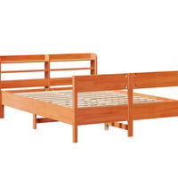 Massivholzbett ohne Matratze Wachsbraun 140x190 cm Kiefernholz