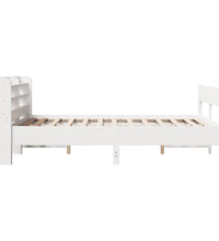 Massivholzbett ohne Matratze Weiß 135x190 cm Kiefernholz