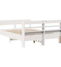 Massivholzbett ohne Matratze Weiß 135x190 cm Kiefernholz