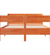 Massivholzbett ohne Matratze Wachsbraun 135x190 cm Kiefernholz