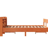 Massivholzbett ohne Matratze Wachsbraun 135x190 cm Kiefernholz