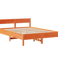 Massivholzbett ohne Matratze Wachsbraun 135x190 cm Kiefernholz