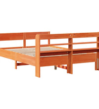 Massivholzbett ohne Matratze Wachsbraun 120x190 cm Kiefernholz