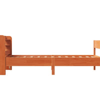 Massivholzbett ohne Matratze Wachsbraun 90x190 cm Kiefernholz