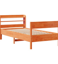 Massivholzbett ohne Matratze Wachsbraun 75x190 cm Kiefernholz