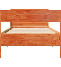 Massivholzbett ohne Matratze Wachsbraun 75x190 cm Kiefernholz