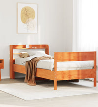 Massivholzbett ohne Matratze Wachsbraun 75x190 cm Kiefernholz