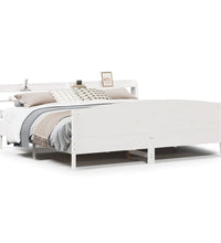 Massivholzbett ohne Matratze Weiß 200x200 cm Kiefernholz