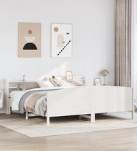 Massivholzbett ohne Matratze Weiß 200x200 cm Kiefernholz