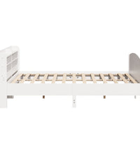 Massivholzbett ohne Matratze Weiß 200x200 cm Kiefernholz