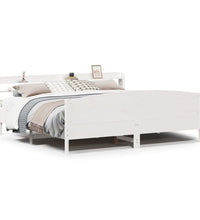 Massivholzbett ohne Matratze Weiß 200x200 cm Kiefernholz