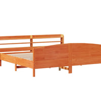 Massivholzbett ohne Matratze Wachsbraun 200x200 Kiefernholz
