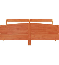 Massivholzbett ohne Matratze Wachsbraun 200x200 Kiefernholz