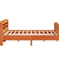 Massivholzbett ohne Matratze Wachsbraun 200x200 Kiefernholz