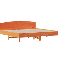 Massivholzbett ohne Matratze Wachsbraun 200x200 Kiefernholz