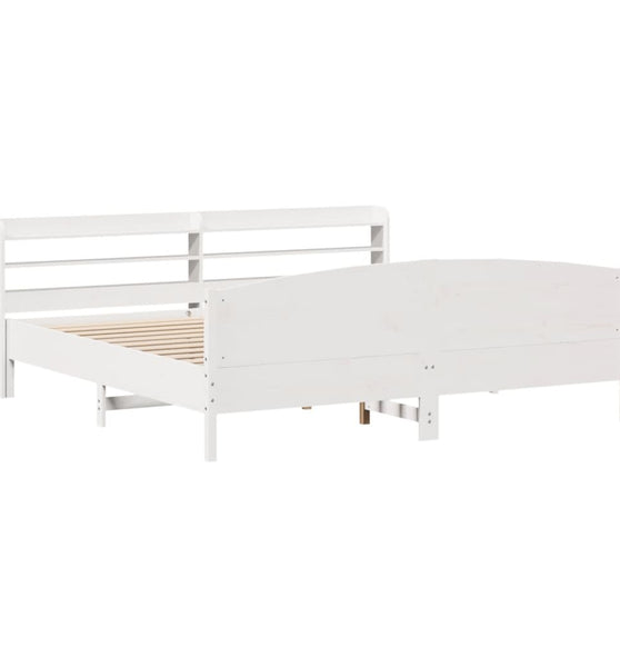 Massivholzbett ohne Matratze Weiß 180x200 cm Kiefernholz