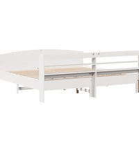 Massivholzbett ohne Matratze Weiß 180x200 cm Kiefernholz