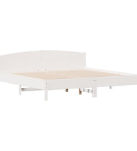 Massivholzbett ohne Matratze Weiß 180x200 cm Kiefernholz