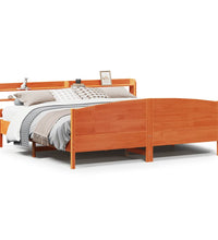 Massivholzbett ohne Matratze Wachsbraun 180x200 Kiefernholz