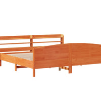 Massivholzbett ohne Matratze Wachsbraun 180x200 Kiefernholz