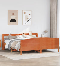 Massivholzbett ohne Matratze Wachsbraun 180x200 Kiefernholz