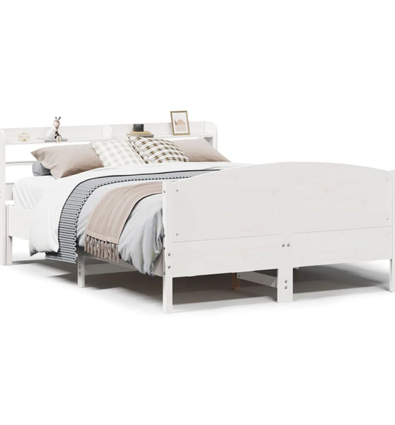 Massivholzbett ohne Matratze Weiß 160x200 Kiefernholz