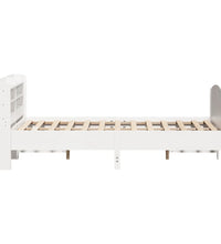 Massivholzbett ohne Matratze Weiß 160x200 Kiefernholz