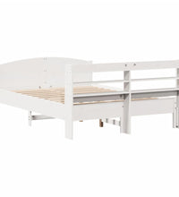 Massivholzbett ohne Matratze Weiß 160x200 Kiefernholz