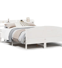 Massivholzbett ohne Matratze Weiß 150x200 cm Kiefernholz